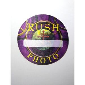 Rush time Machine Backstage Pass Original 2010 Hard Rock Music Photo Purple
